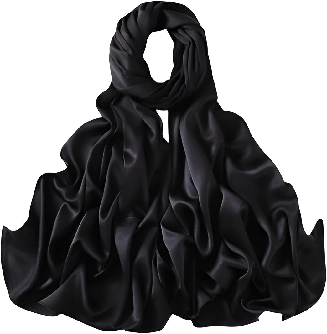 Plain Satin Silk - Black